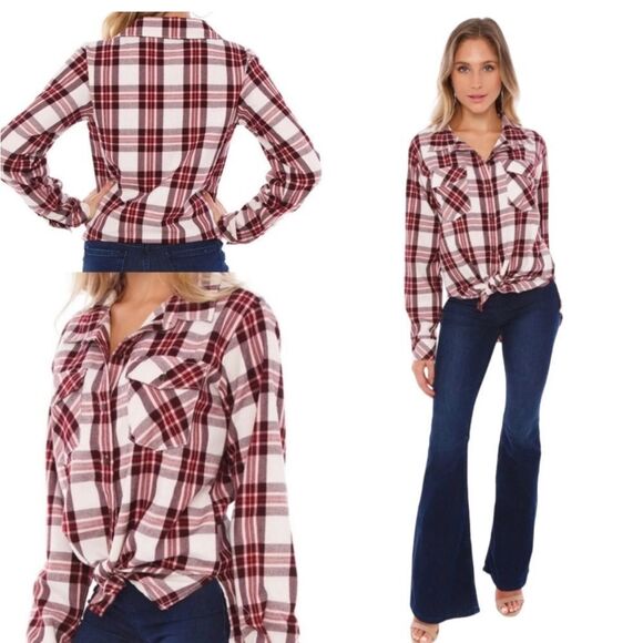 Sanctuary Tops - Sanctuary Boyfriend for Life Renegade Plaid Long Sleeve Button Down Shirt